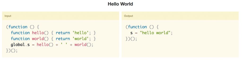 Prepack.io vorher und nachher Quelltext